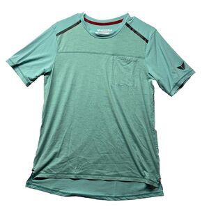 Korsa Road Runner Sports Shirt Mens Small Blue Short Sleeve Running Activewear